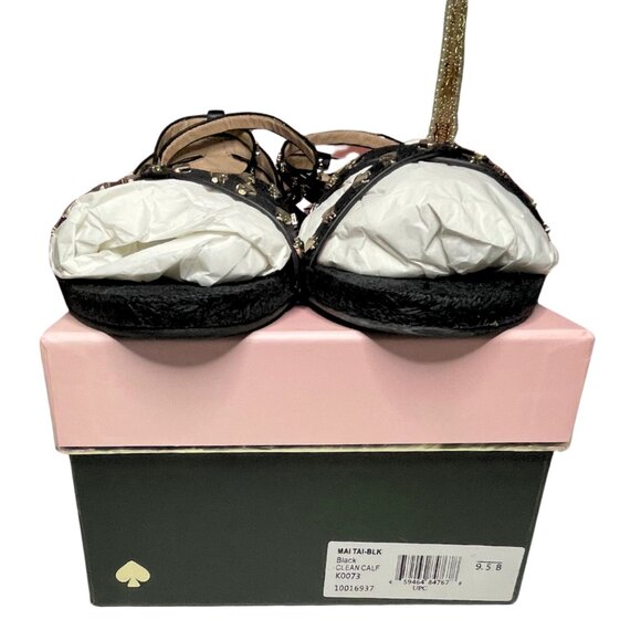 🆕 Kate Spade New York Mai Tai Flat Sandals Black Size 9.5 New In Box - Picture 5 of 7